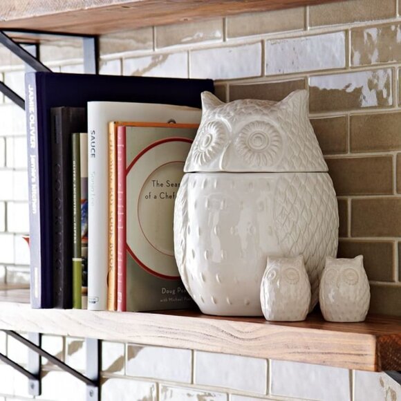 NWT - Owl Glazed White Stoneware Salt and Pepper - Picture 6 of 6